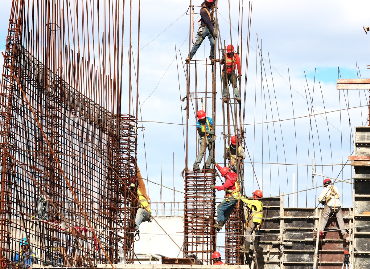 Civil and industrial infrastructure construction on an active site